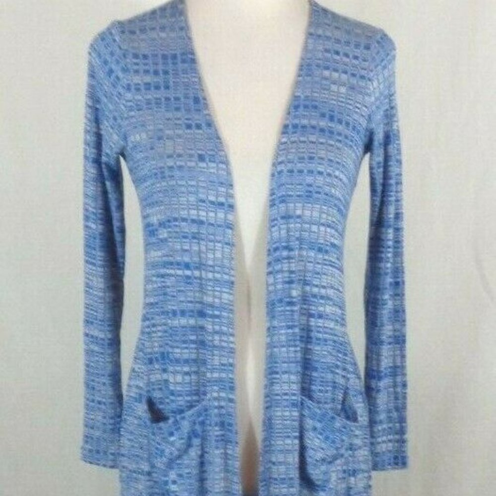 XS LuLaRoe Sarah Duster Cardigan Open Front Blue